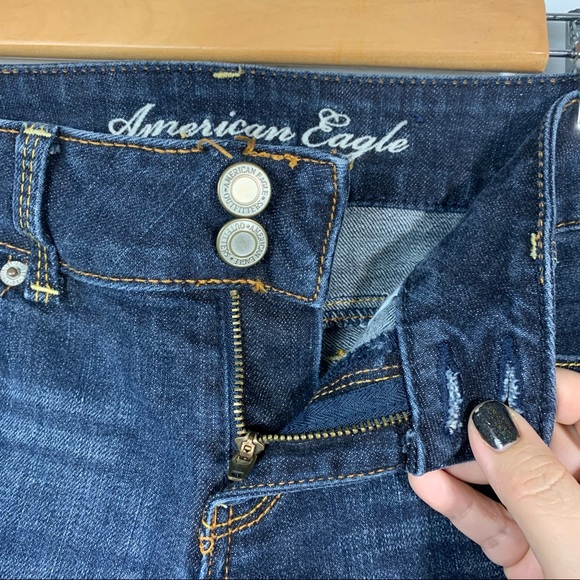 American Eagle Womens Artist Cropped Denim Jeans Size 2 Dark Wash Stretc… - Picture 9 of 16